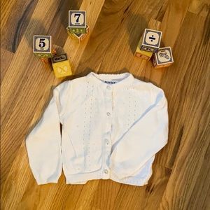 White Little Girls Blueberi Blvd Cardigan